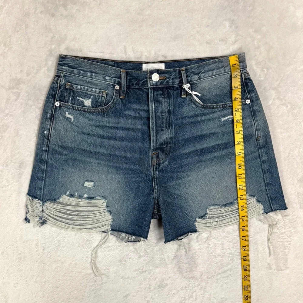 NWT Frame High Rise Vintage‎ Shorts Size 31 Denim Jean Cutoffs Northville Rips